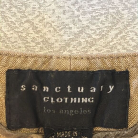 Sanctuary Clothing Women’s Tan Linen Cargo-Like Tie Waist Pants - Size 28 - Picture 4 of 7